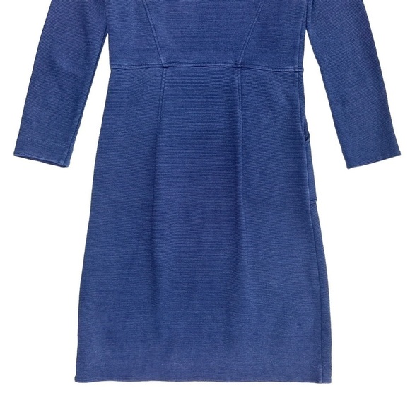 4 Long Boden navy blue Ellen Ottoman dress long sleeves pockets shift ribbed - Picture 9 of 16